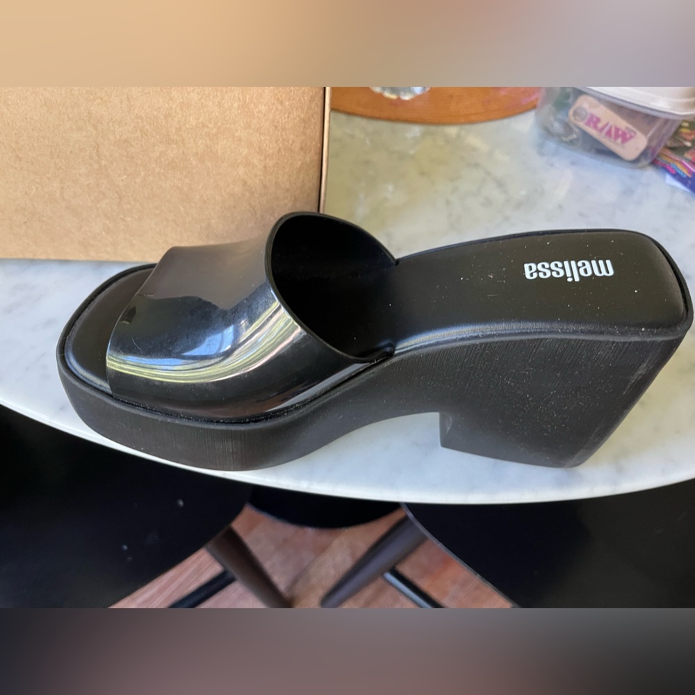 Melissa posh slip on jelly Black Slide Sandals